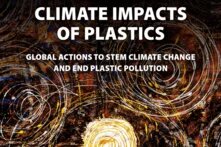 Cover with text: Climate Impacts of Plastics. Global actions to stem climante chande and end plastic pollution